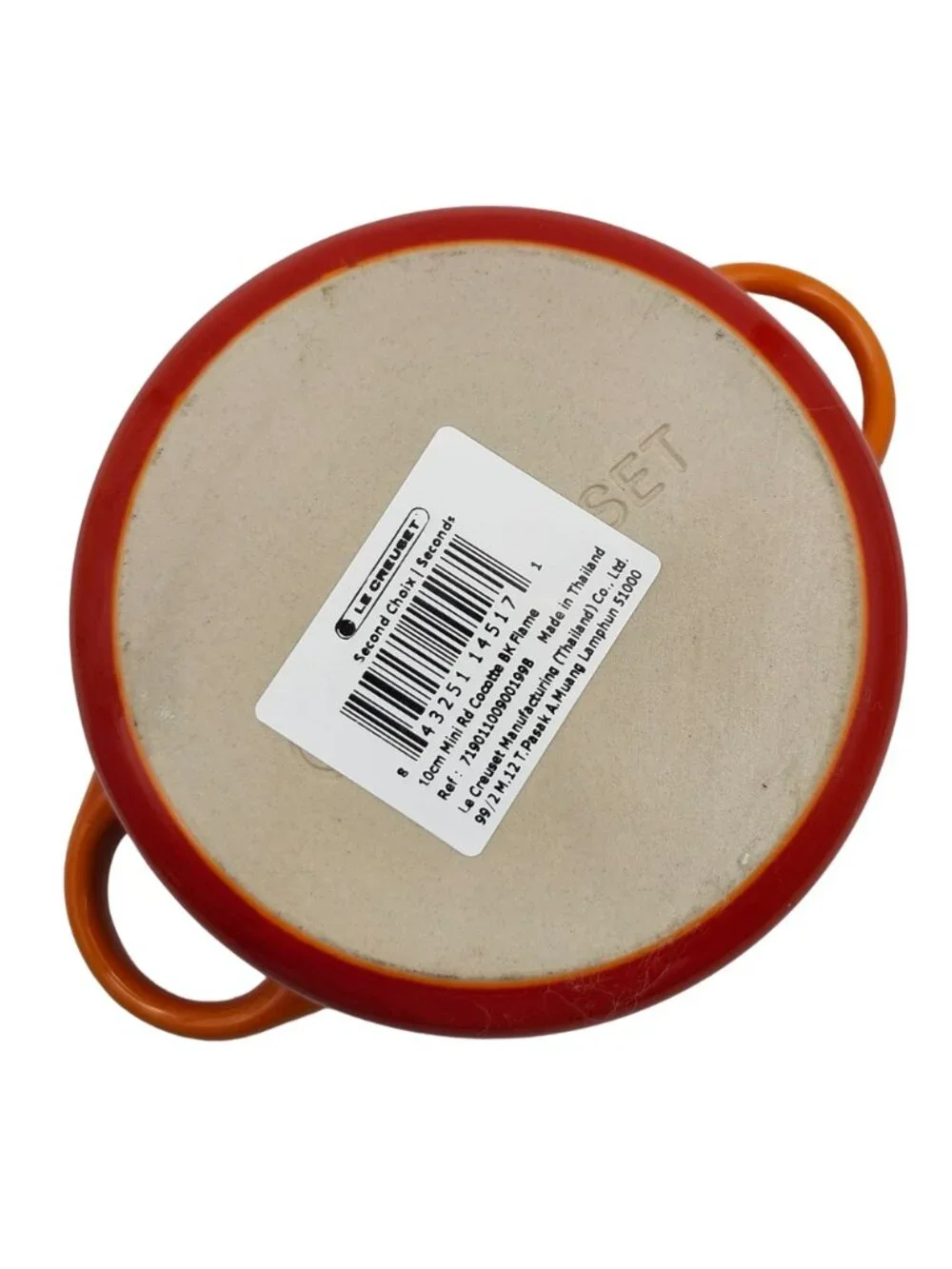 Le Creuset Stoneware Petite Round Casserole Dish 16oz Flame Orange No Lid Second